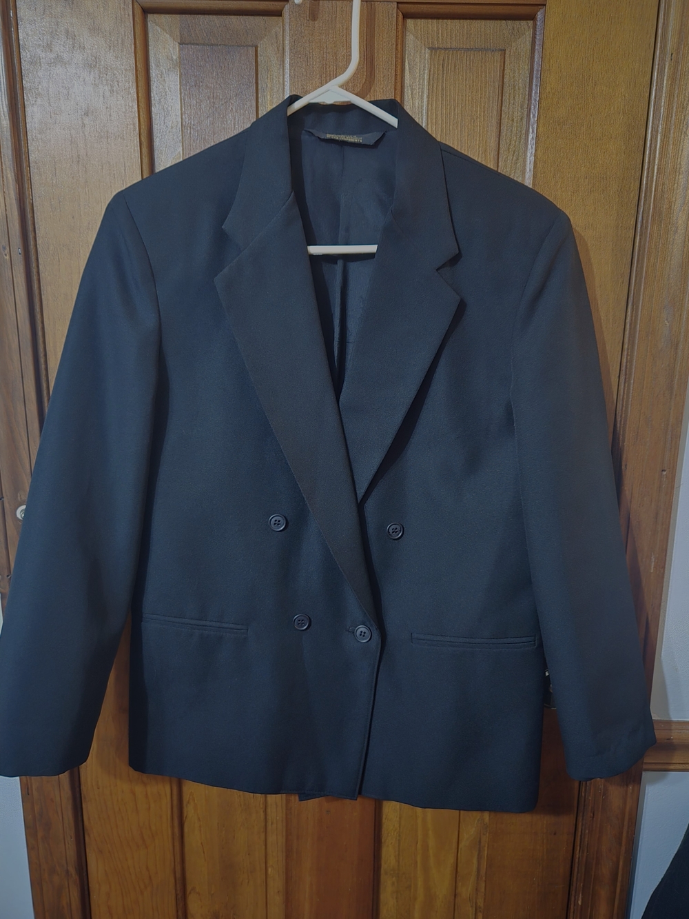 Boys Classic Double-Breasted Black Blazer